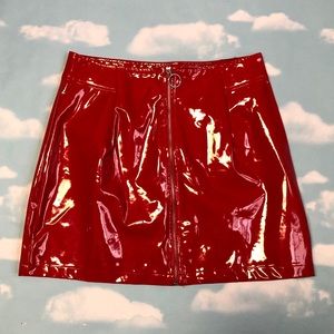NWT Vinyl O-Ring Zipper Skirt